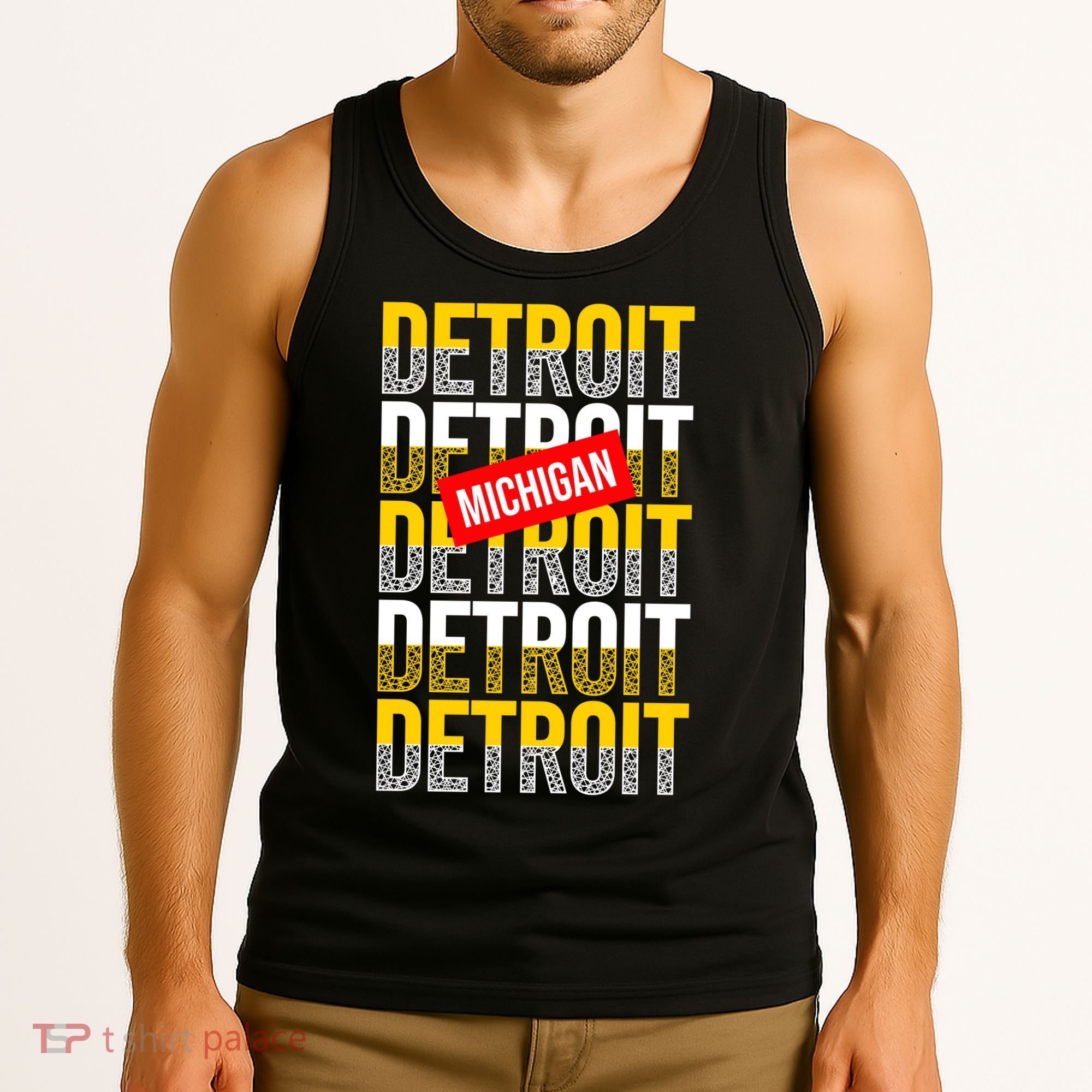 Detroit Michigan Typography Tank Top