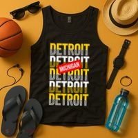 Detroit Michigan Typography Tank Top thumb 4