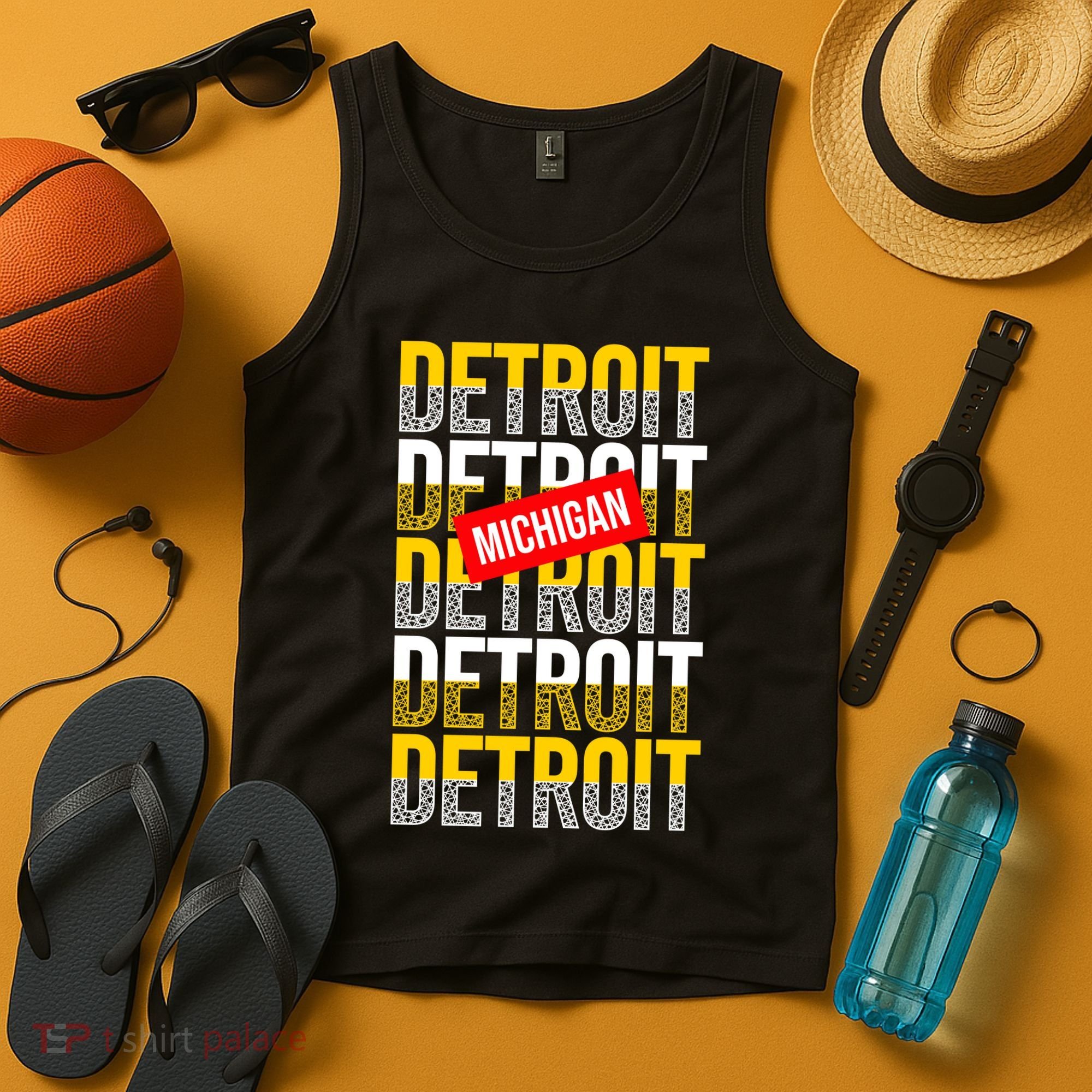 Detroit Michigan Typography Tank Top