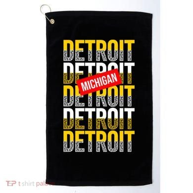 Detroit Michigan Typography Golf Towel