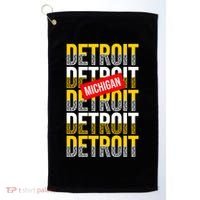 Detroit Michigan Typography Golf Towel thumb 0