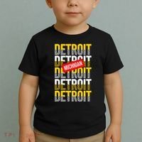 Detroit Michigan Typography Toddler T-Shirt thumb 2