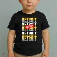 Detroit Michigan Typography Toddler T-Shirt thumb 2