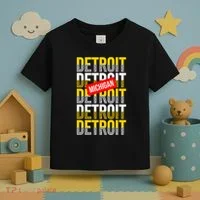 Detroit Michigan Typography Toddler T-Shirt thumb 3