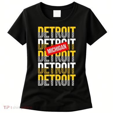 Detroit Michigan Typography Women's T-Shirt
