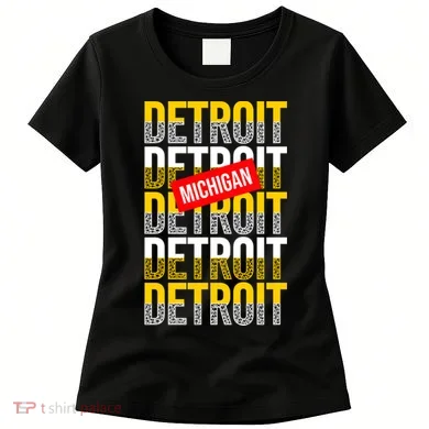 Detroit Michigan Typography Women's T-Shirt