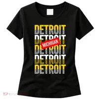 Detroit Michigan Typography Women's T-Shirt thumb 0