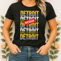 Detroit Michigan Typography Women's T-Shirt thumb 2