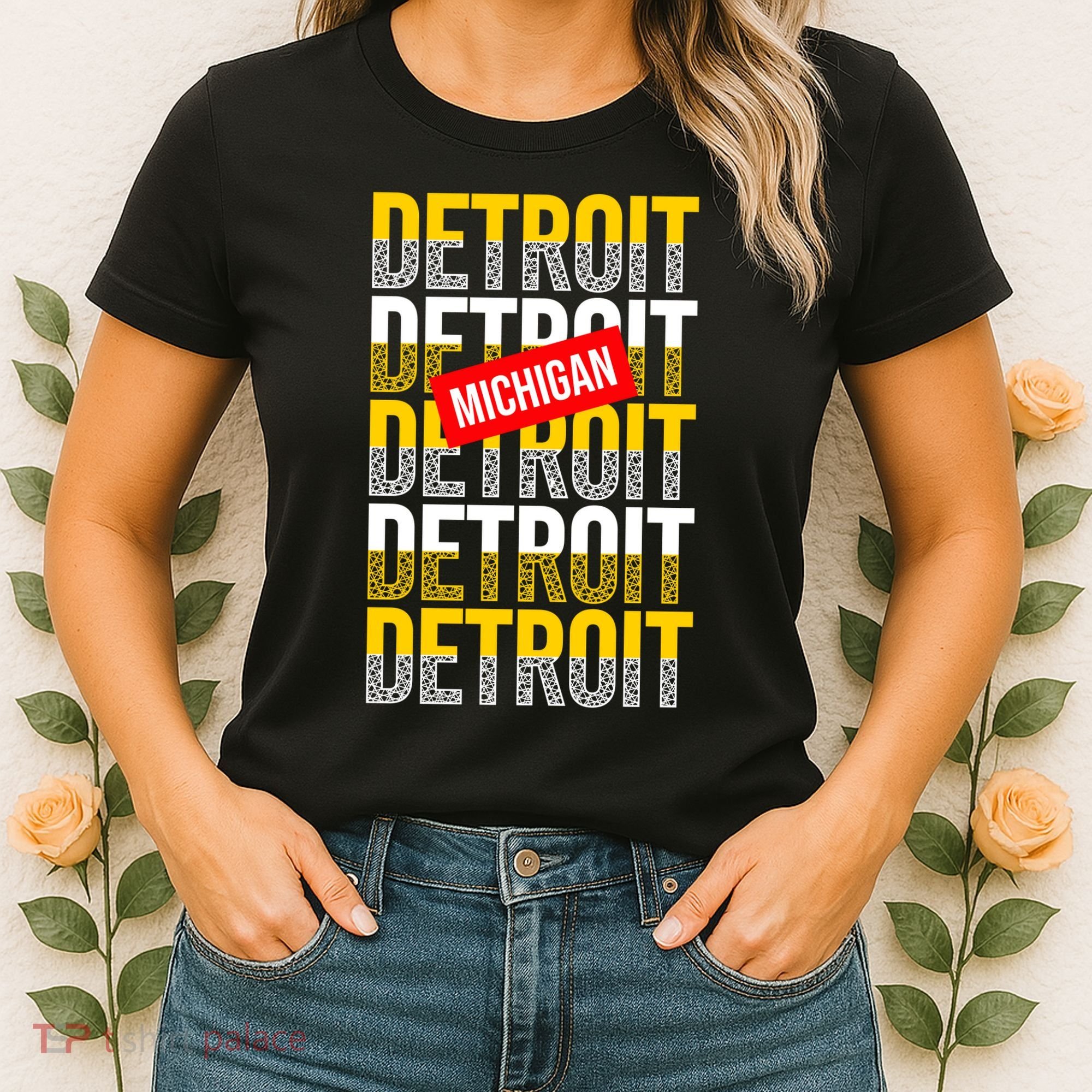 Detroit Michigan Typography Women's T-Shirt