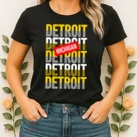 Detroit Michigan Typography Women's T-Shirt thumb 2