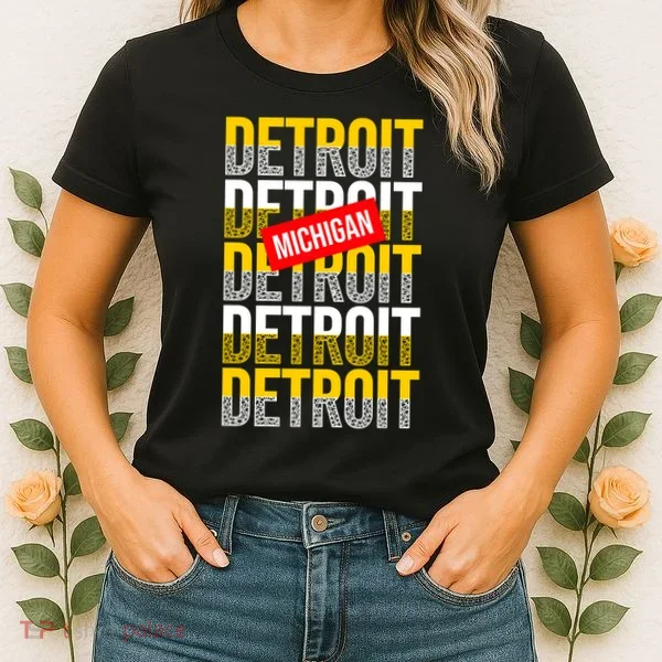 Detroit Michigan Typography Women's T-Shirt