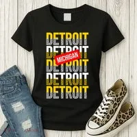 Detroit Michigan Typography Women's T-Shirt thumb 3