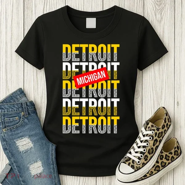 Detroit Michigan Typography Women's T-Shirt