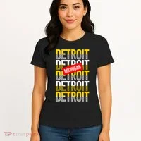 Detroit Michigan Typography Women's T-Shirt thumb 4