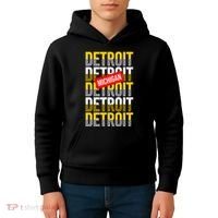 Detroit Michigan Typography Kids Hoodie thumb 4