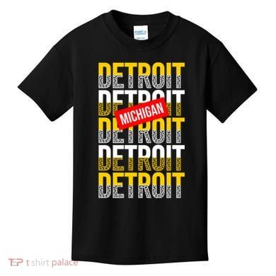 Detroit Michigan Typography Kids T-Shirt