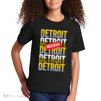 Detroit Michigan Typography Kids T-Shirt thumb 2