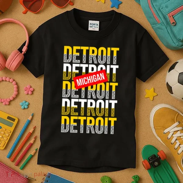 Detroit Michigan Typography Kids T-Shirt