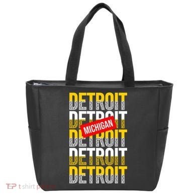 Detroit Michigan Typography Tote Bag