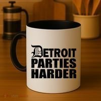 Detroit Parties Harder Coffee Mug thumb 4