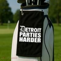 Detroit Parties Harder Golf Towel thumb 2
