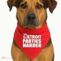 Detroit Parties Harder USA-Made Doggie Bandana thumb 1