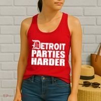 Detroit Parties Harder Women's Tank Top thumb 2