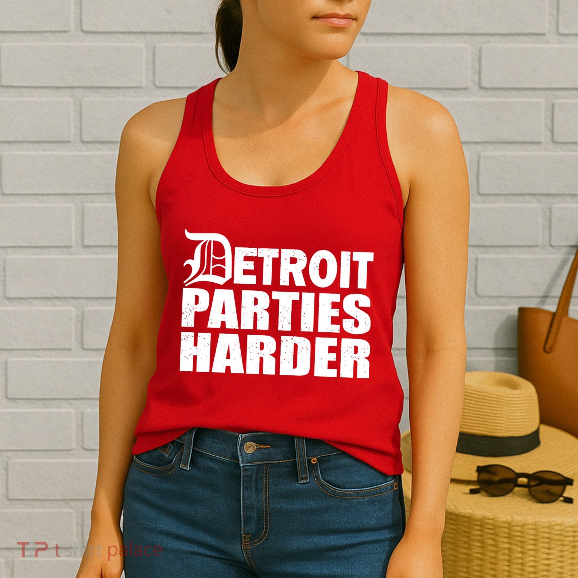 Detroit Parties Harder Women's Tank Top