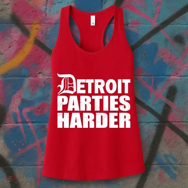 Detroit Parties Harder Women's Tank Top