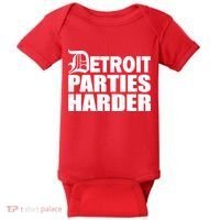 Detroit Parties Harder Baby Bodysuit thumb 0