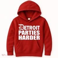 Detroit Parties Harder Kids Hoodie thumb 0