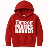 Detroit Parties Harder Kids Hoodie thumb 0