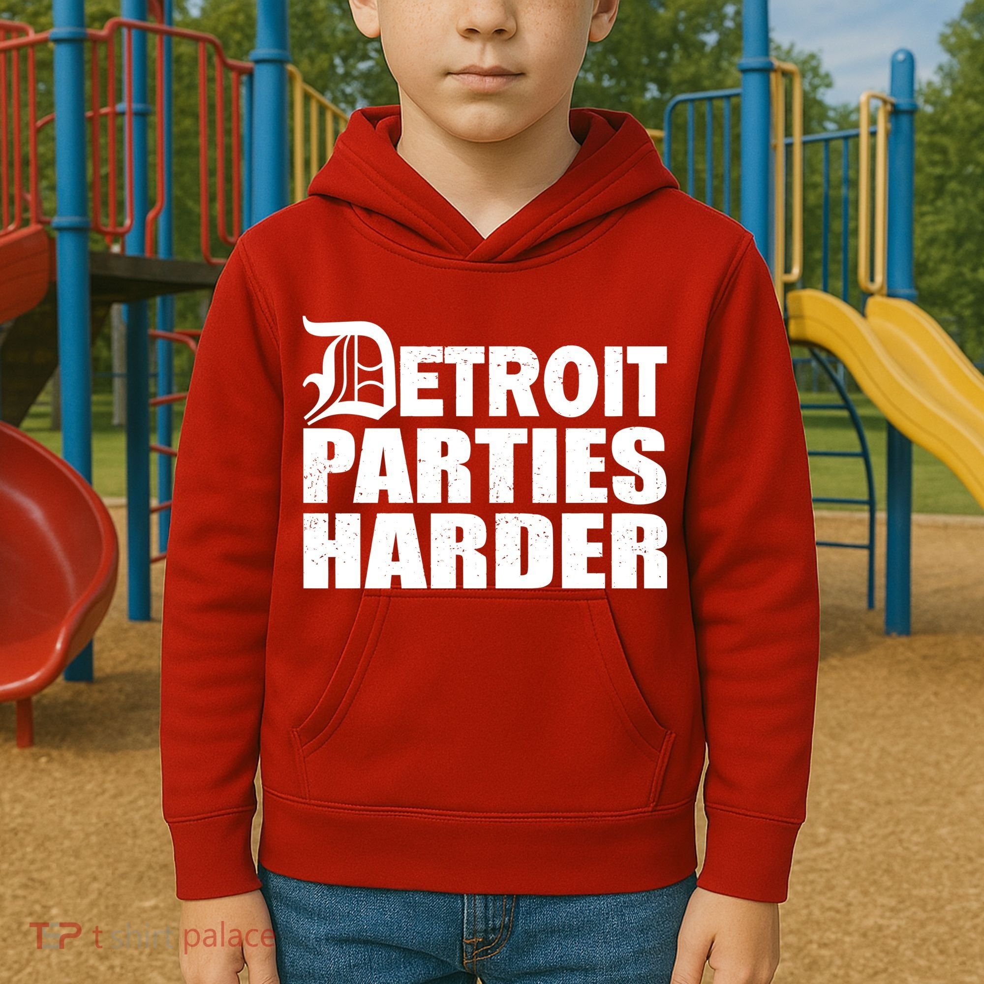 Detroit Parties Harder Kids Hoodie