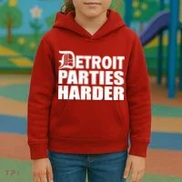 Detroit Parties Harder Kids Hoodie thumb 3