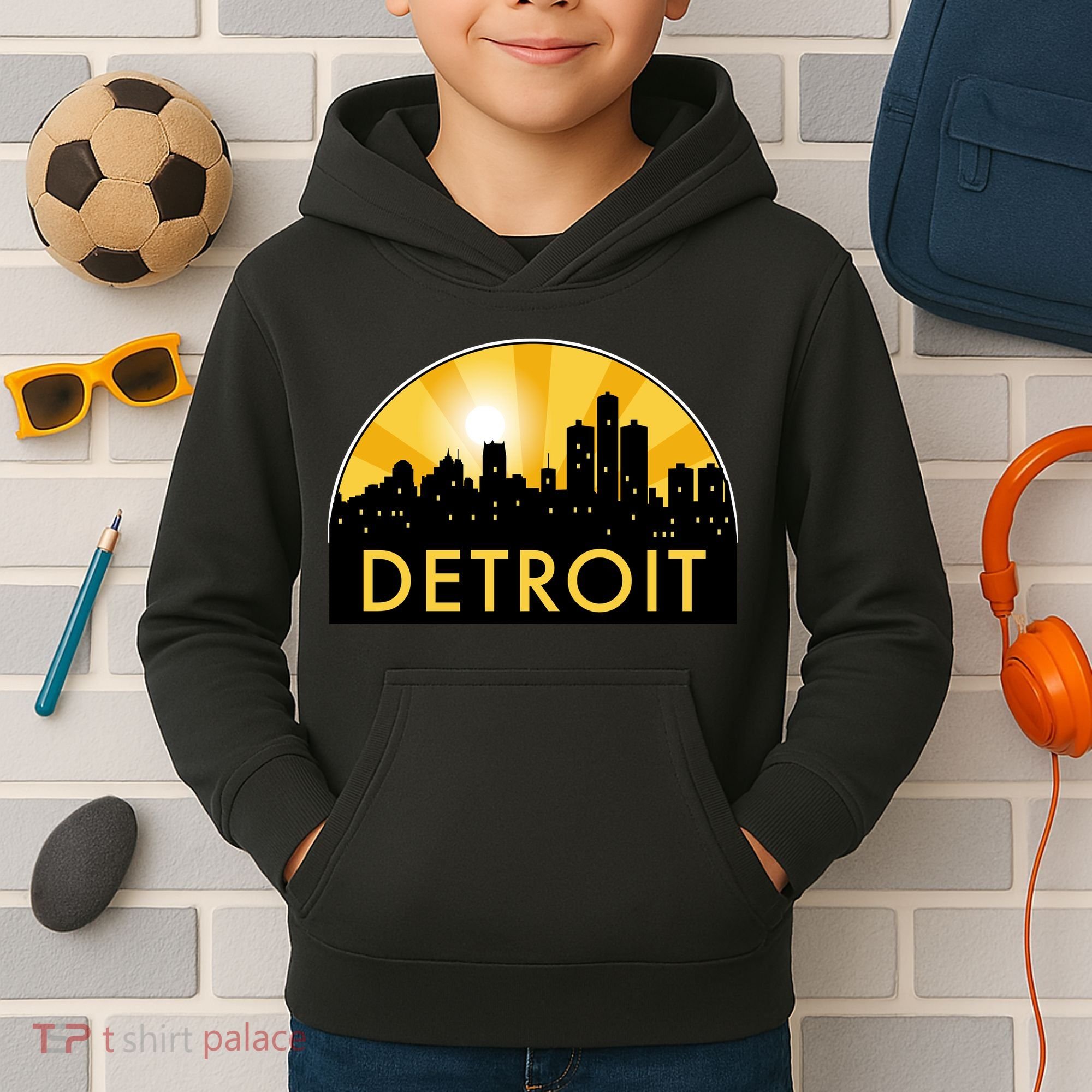 Detroit Record Logo Kids Hoodie