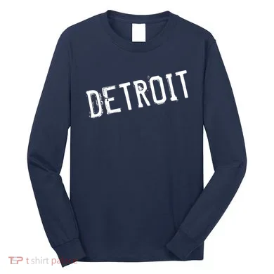 Detroit Retro Grunge Long Sleeve Shirt