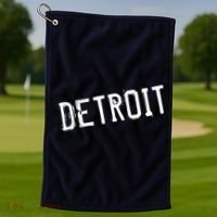Detroit Retro Grunge Golf Towel thumb 1
