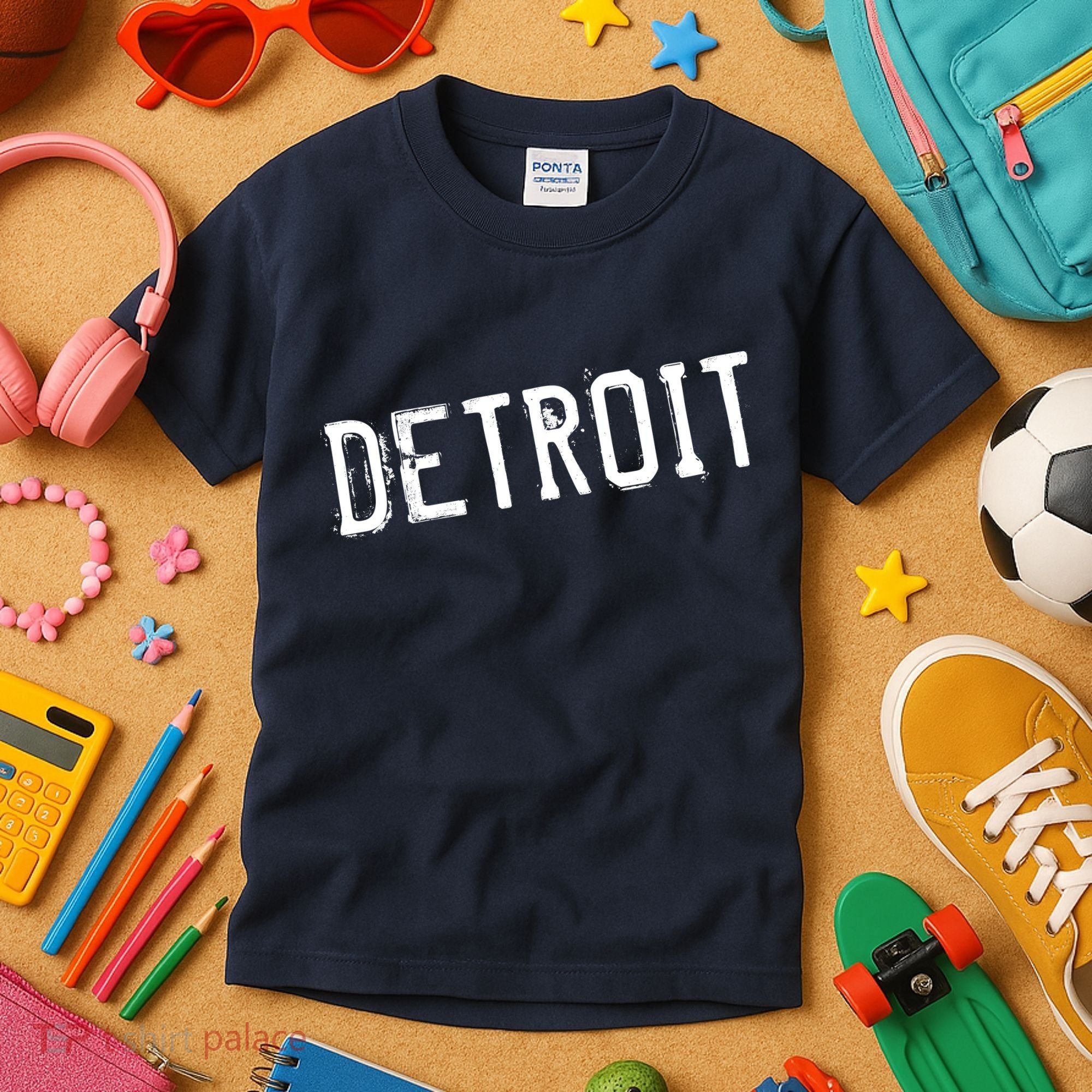 Detroit Retro Grunge Kids T-Shirt