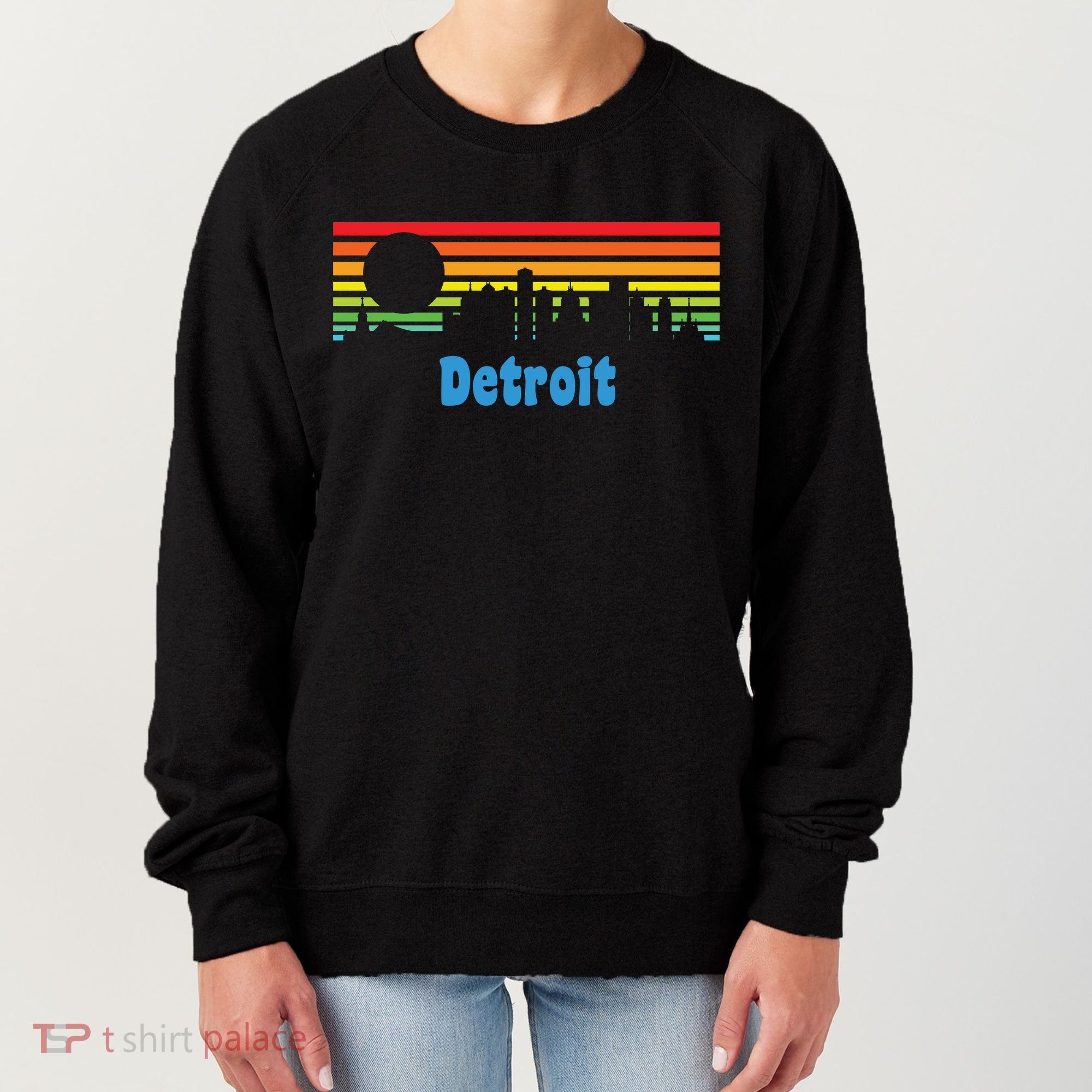 Detroit Retro Skyline Women's Sweatshirt