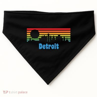 Detroit Retro Skyline USA-Made Doggie Bandana