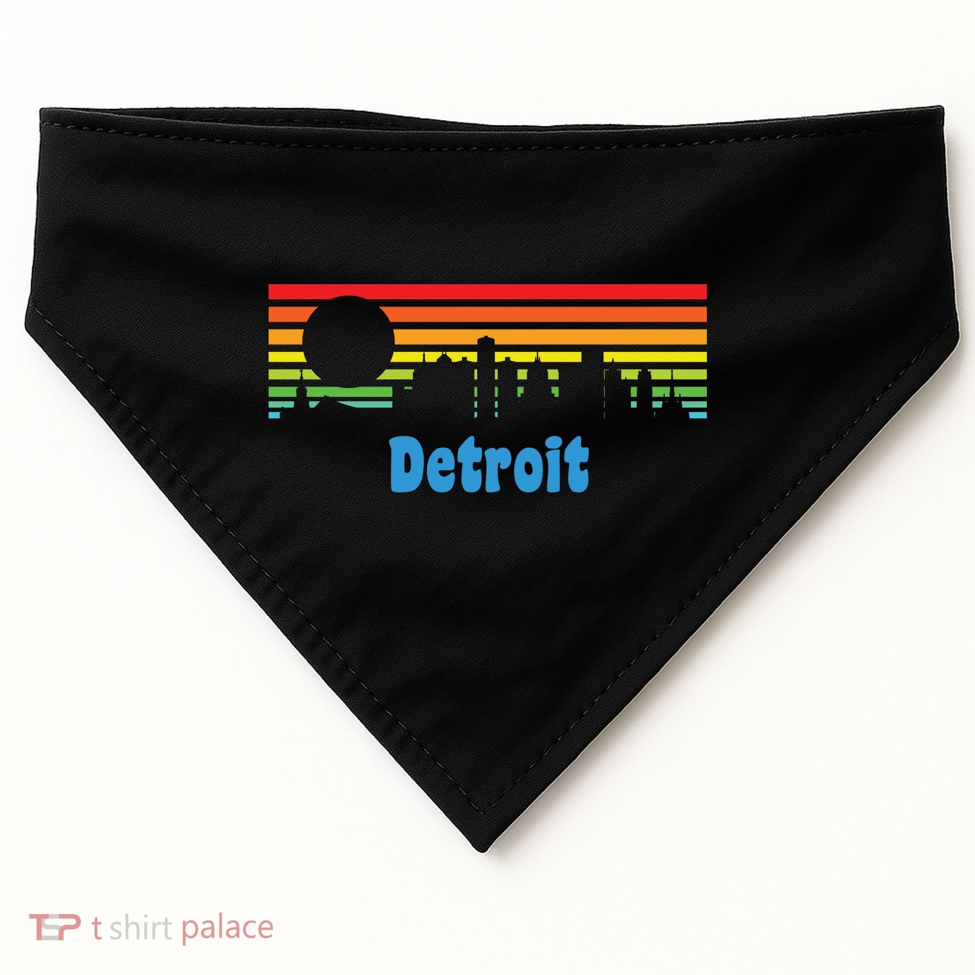 Detroit Retro Skyline USA-Made Doggie Bandana