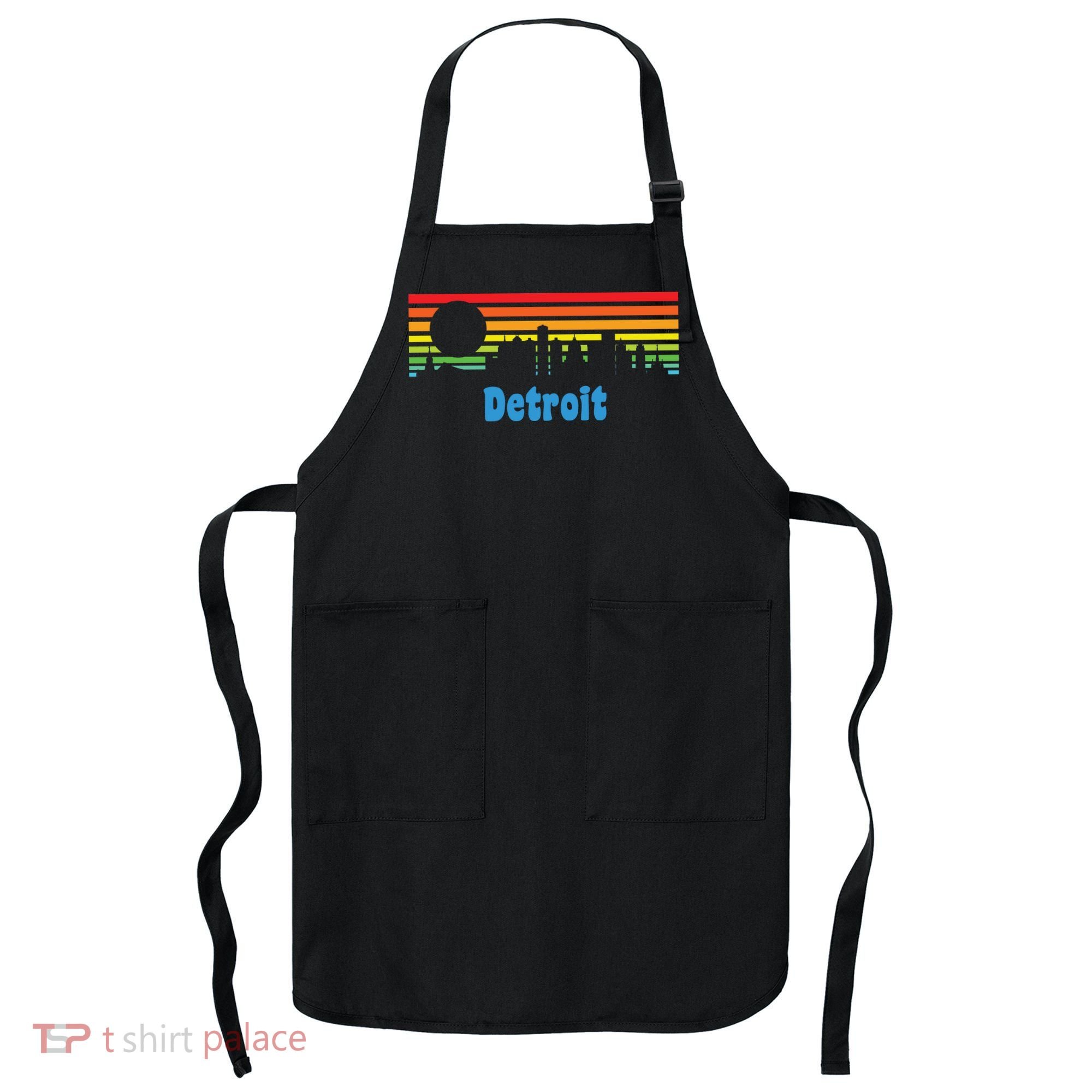 Detroit Retro Skyline Apron