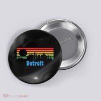 Detroit Retro Skyline Button thumb 0