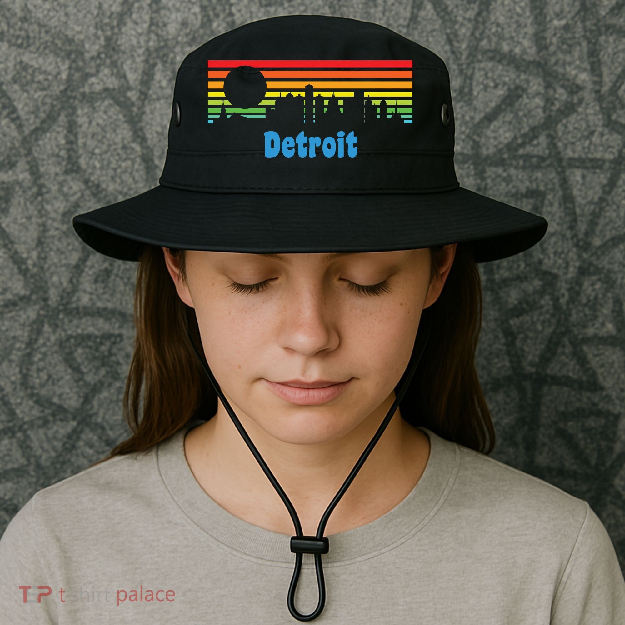 Detroit Retro Skyline Bucket Hat