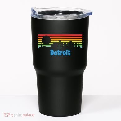 Detroit Retro Skyline Tumbler
