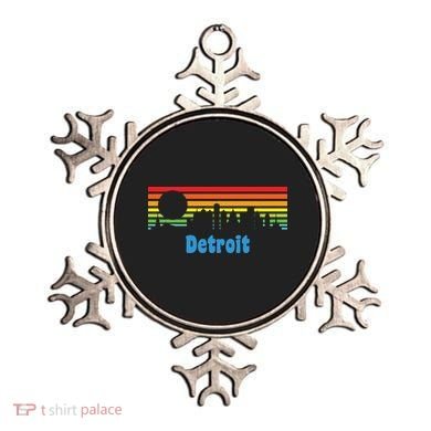 Detroit Retro Skyline Ornament