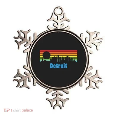 Detroit Retro Skyline Ornament