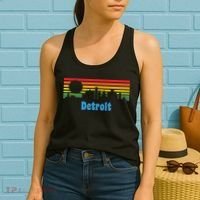 Detroit Retro Skyline Women's Tank Top thumb 2