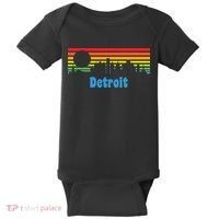 Detroit Retro Skyline Baby Bodysuit thumb 0