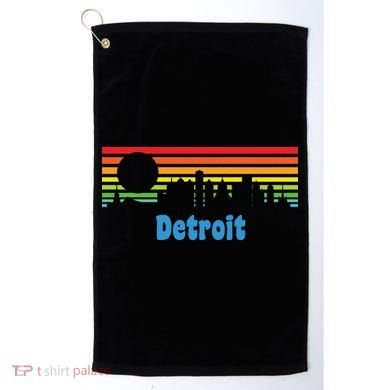 Detroit Retro Skyline Golf Towel